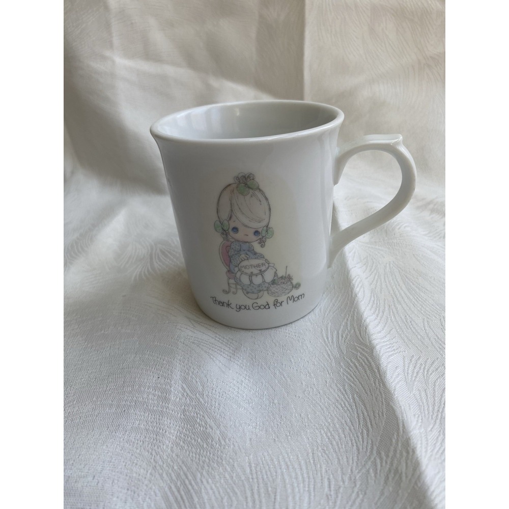Vintage 1984 Precious Moments Thank You God for Mom Coffee Tea Mug Enesco Whit